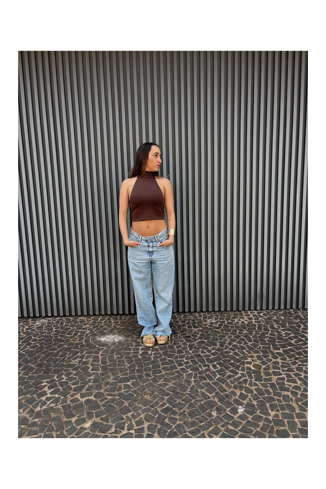 Blusa costa nua helena marrom - Milla