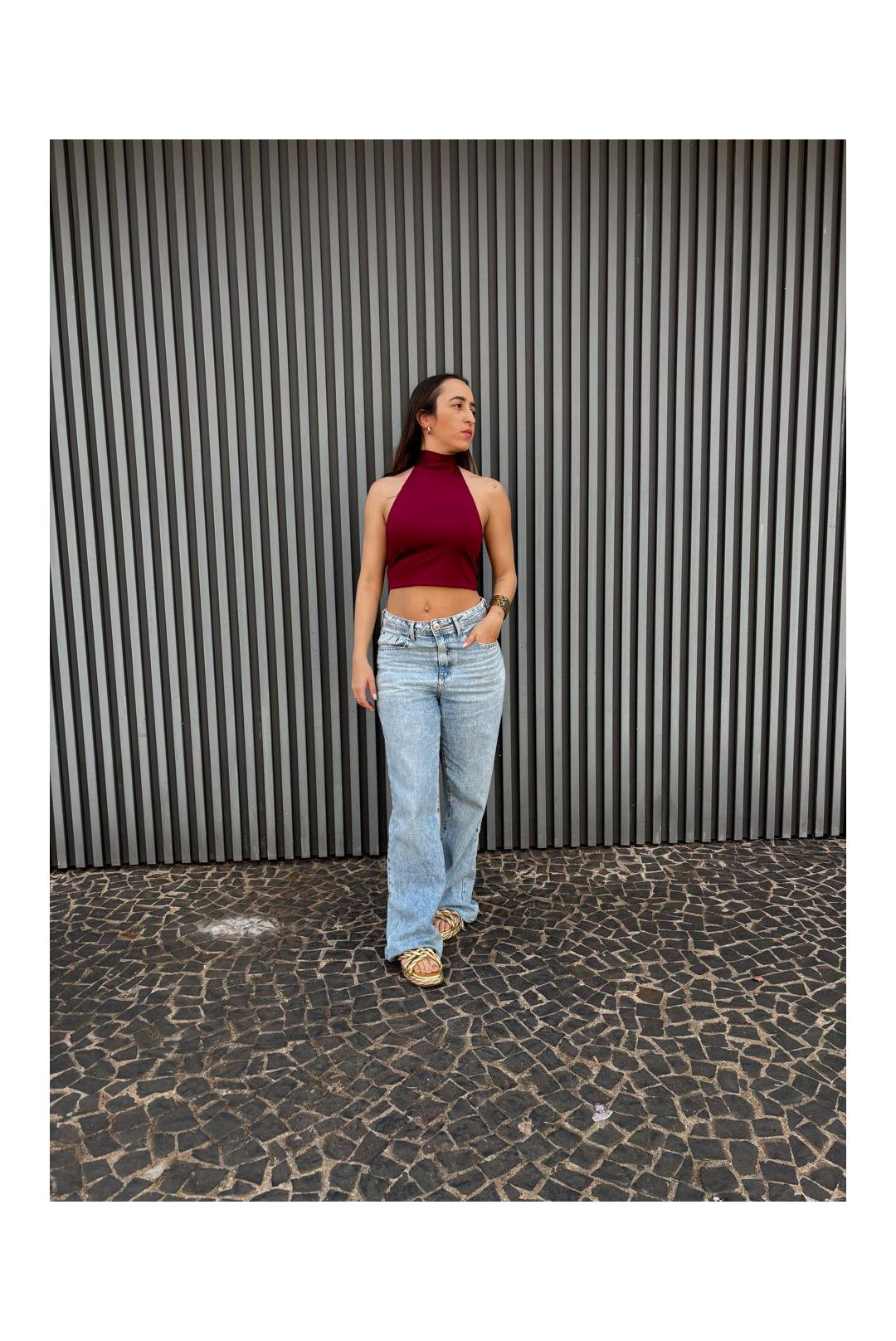 Blusa costa nua helena cherry - Milla