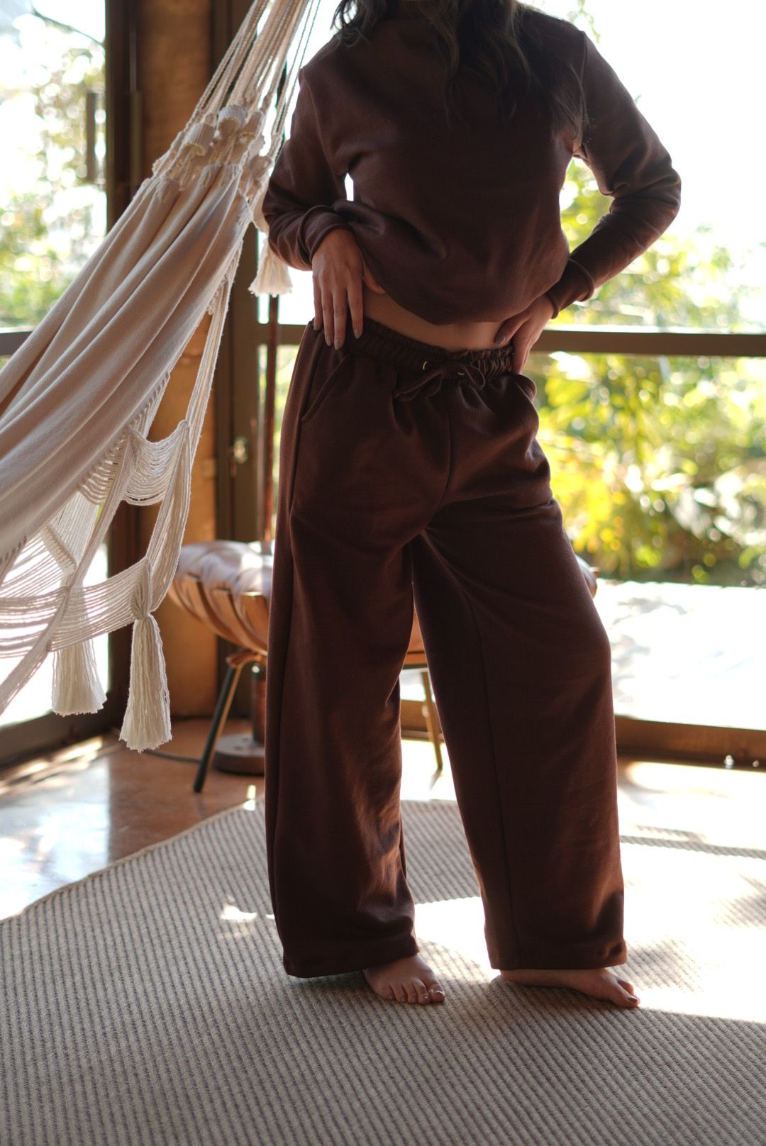 CALÇA MOLETOM PANTALONA KATY CHOCOLATE - Milla