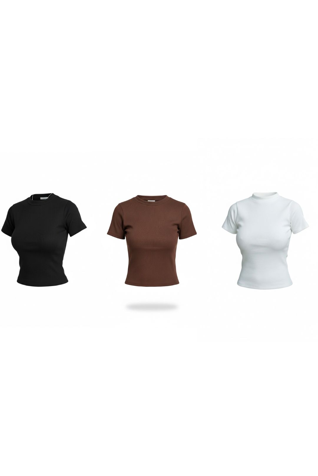 COMBO BLUSA CORA 3 PEÇAS (PRETA, MARROM E OFF WHIT... - Milla