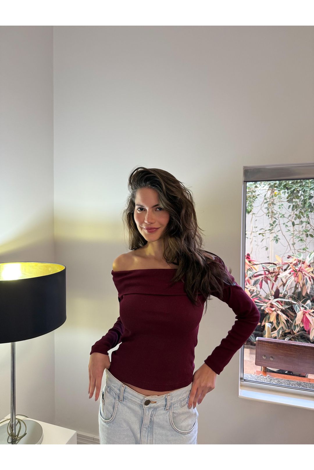 BLUSA OMBRO A OMBRO AMÉLIA CHERRY