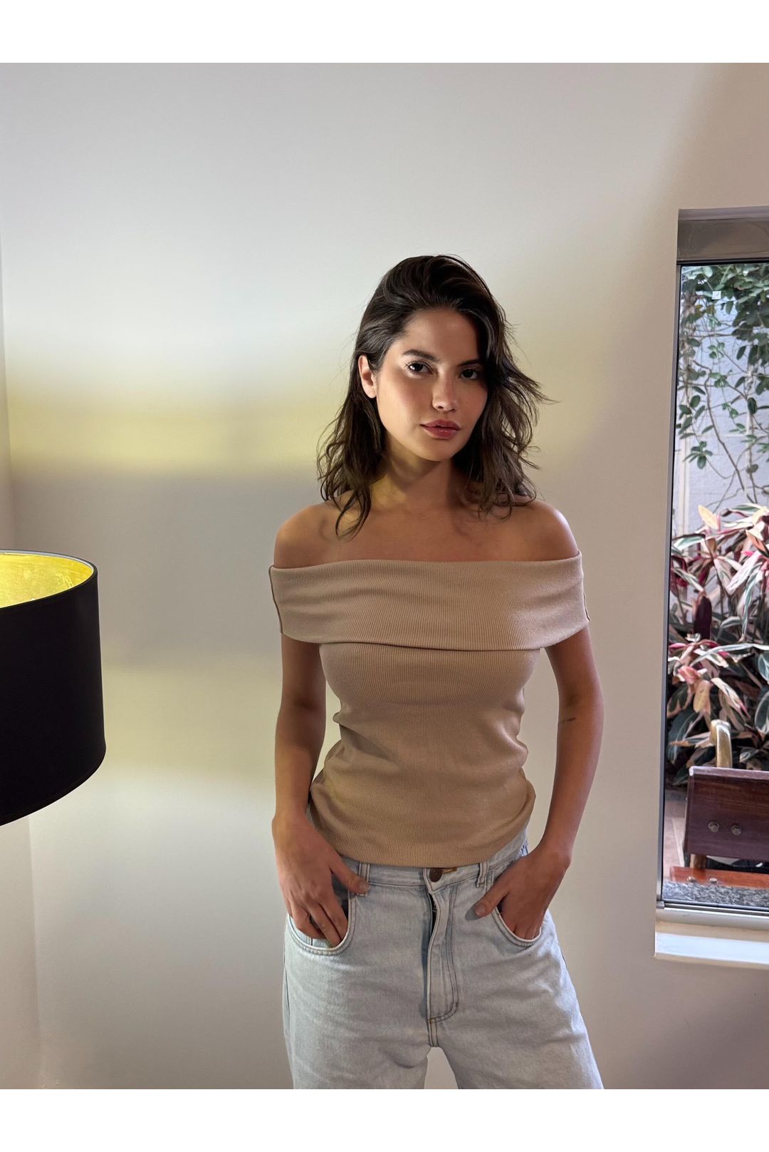 BLUSA OMBRO A OMBRO MAFE CAPUCCINO - Milla