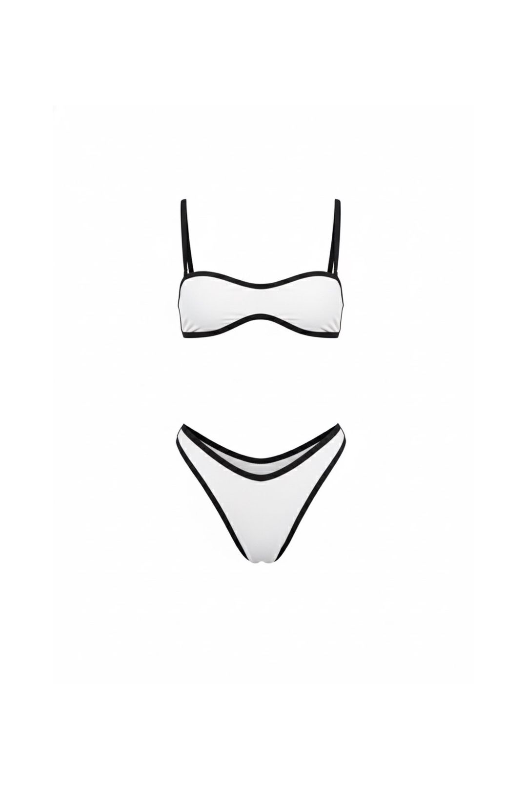 BIQUINI VICHY BICOLOR WHITE AND BLACK - Milla