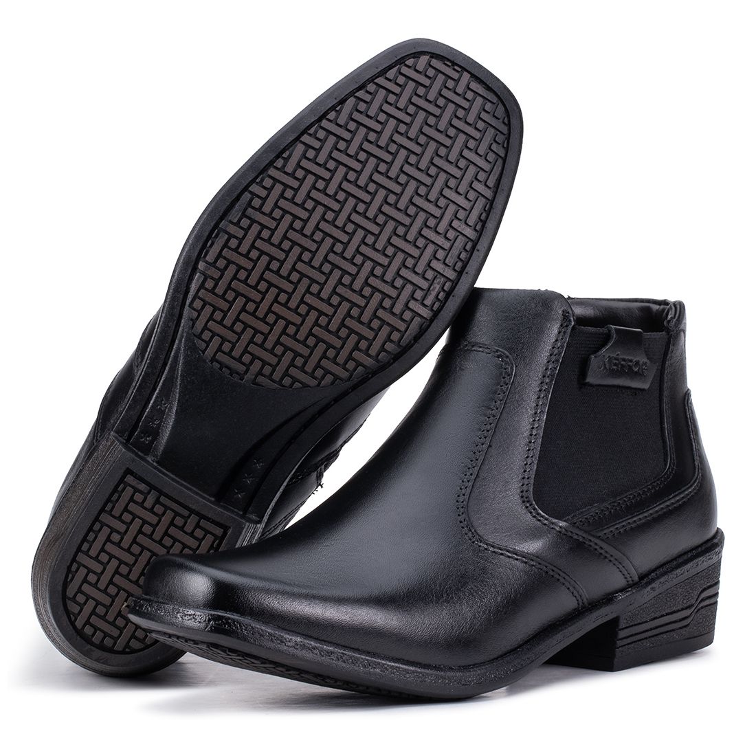 Bota Social Arizona Country Masculina Couro Legítimo Com Elástico Preto 