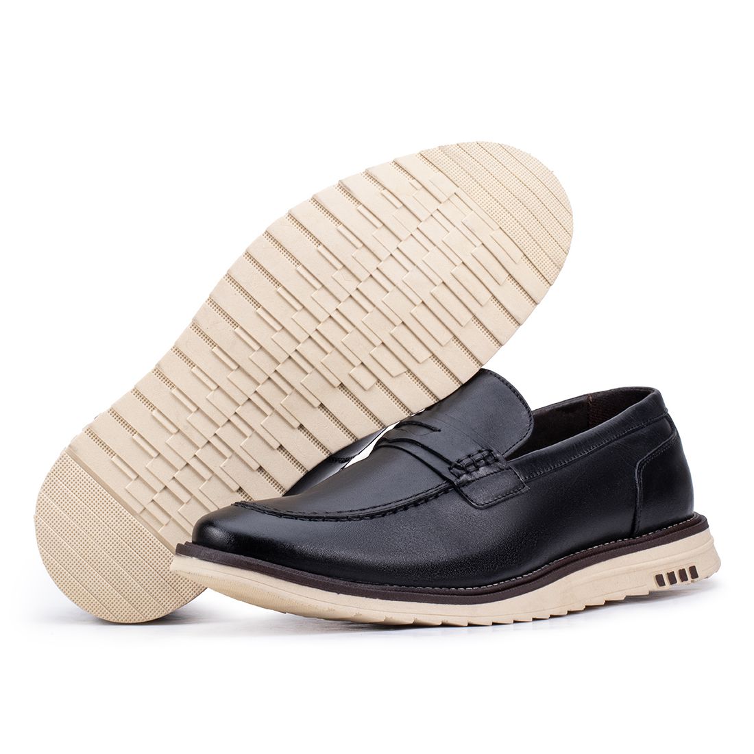 Mocassim Bergamo Classic de Couro Preto Kéffor