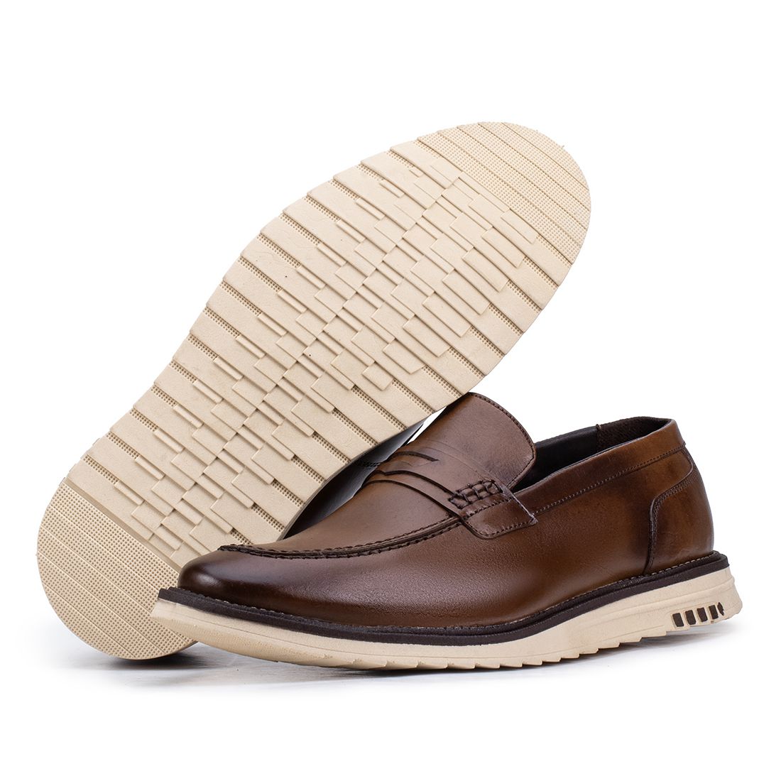 Mocassim Bergamo Classic de Couro Marrom Kéffor