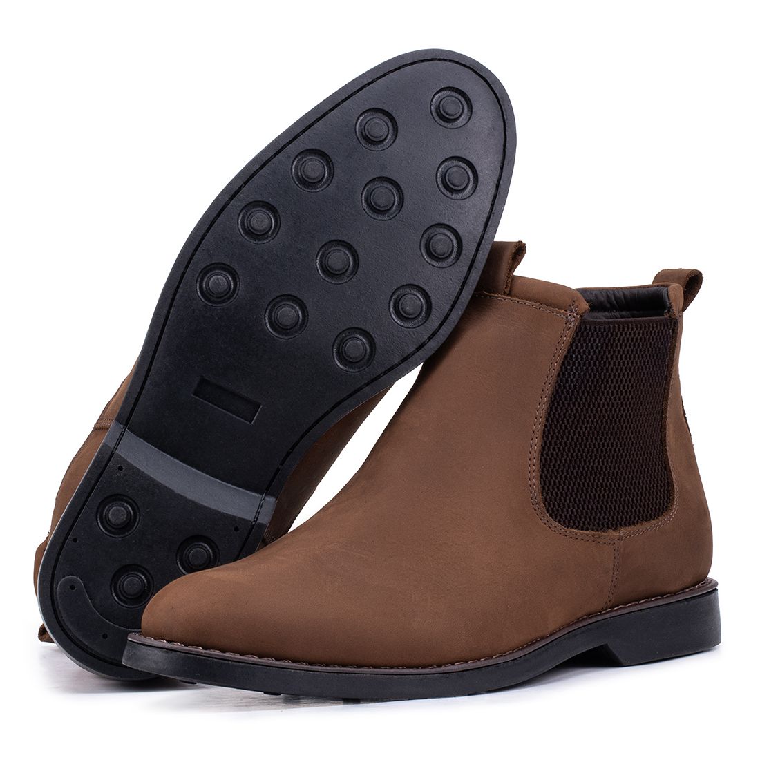 Bota Masculina Chelsea Kéffor Em Couro Legítimo Marrom 