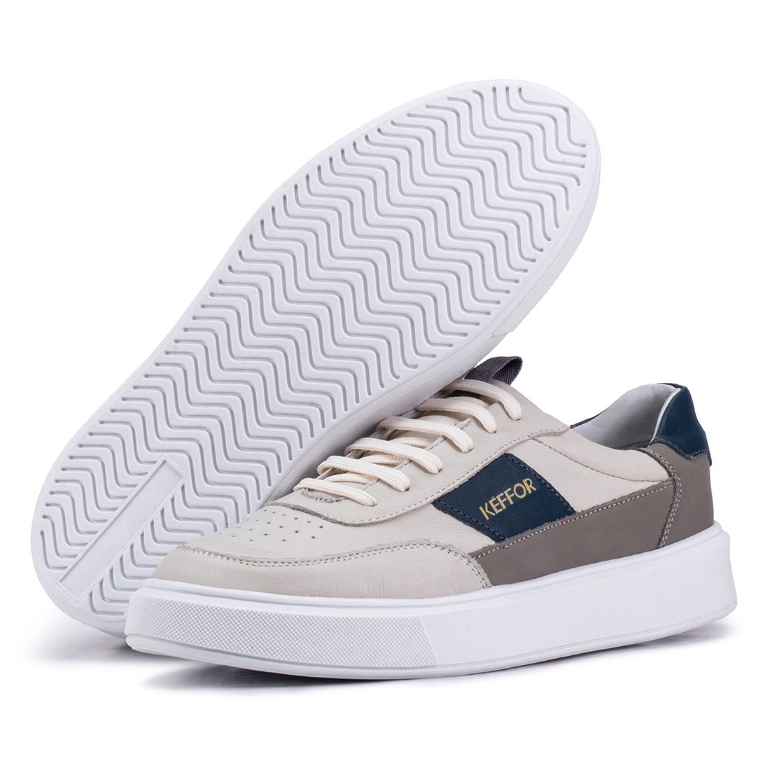 Tênis Casual Compass 315 De Couro Branco Kéffor 
