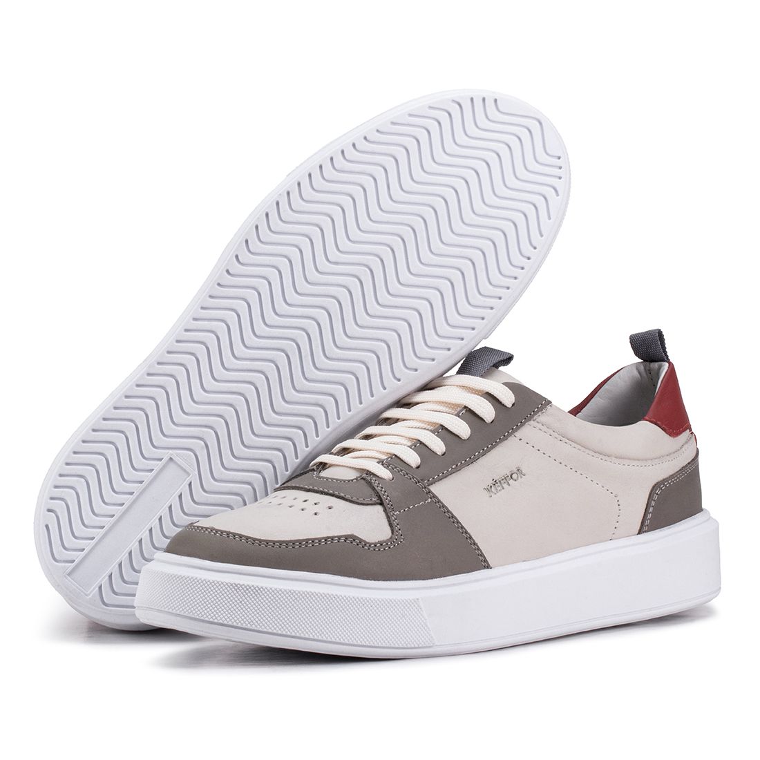 Tênis Casual Compass 320 De Couro Off White com Recortes Kéffor 