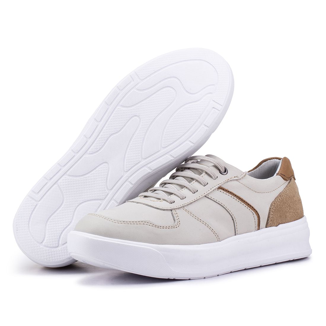 Tênis Feminino Flora Kéffor em Couro Bege 