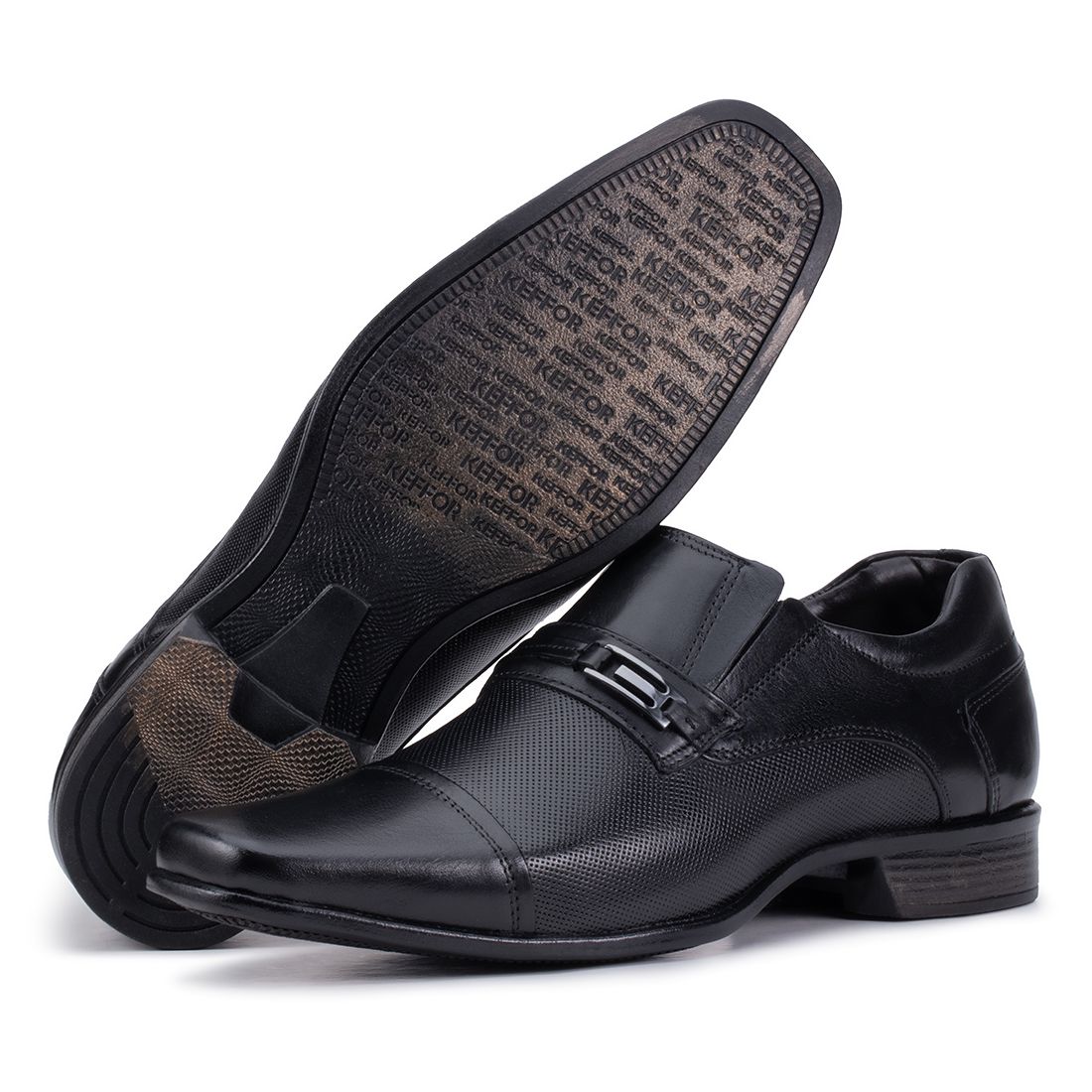 Sapato Social em Couro Preto Kéffor Linha Istambull New 