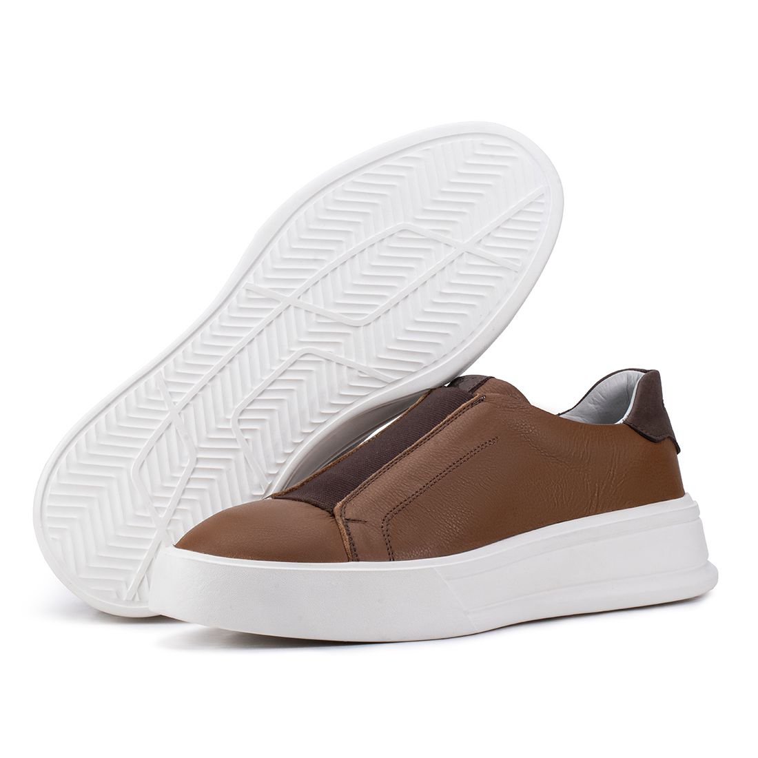 Tênis Casual Mistral 605 De Couro Terracota Slip On 