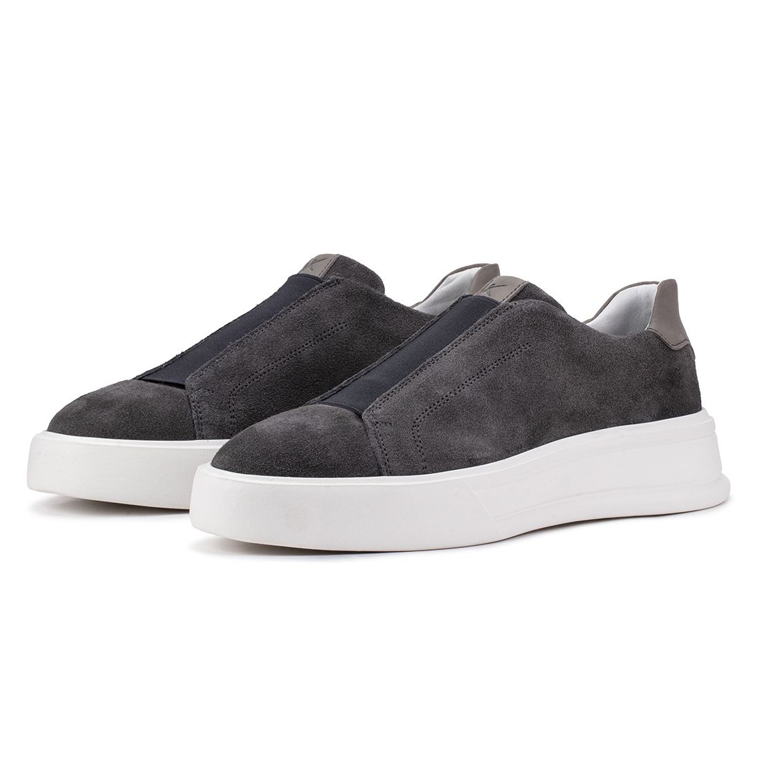 Tênis Casual Mistral 605 De Couro camurça Grafite Slip On 