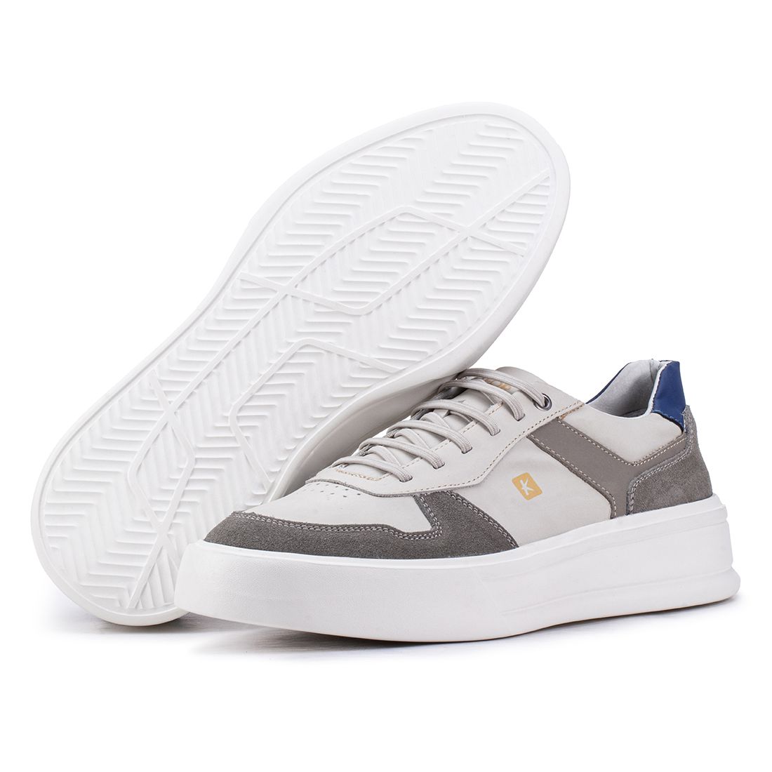 Tênis Casual Kéffor Mistral 610 De Couro Cinza 