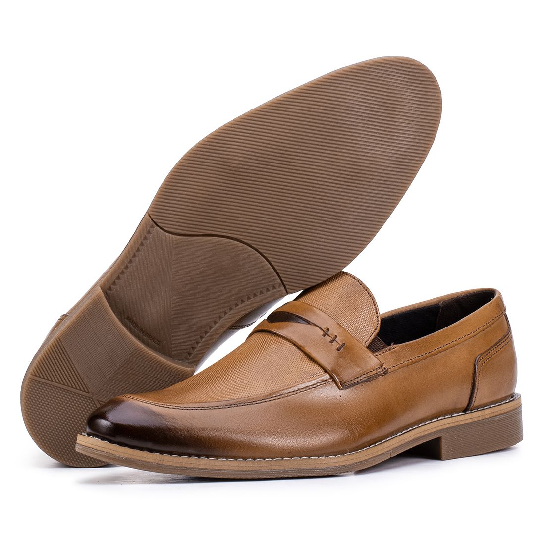 Mocassim Paris Moderno Masculino de Couro Bege 