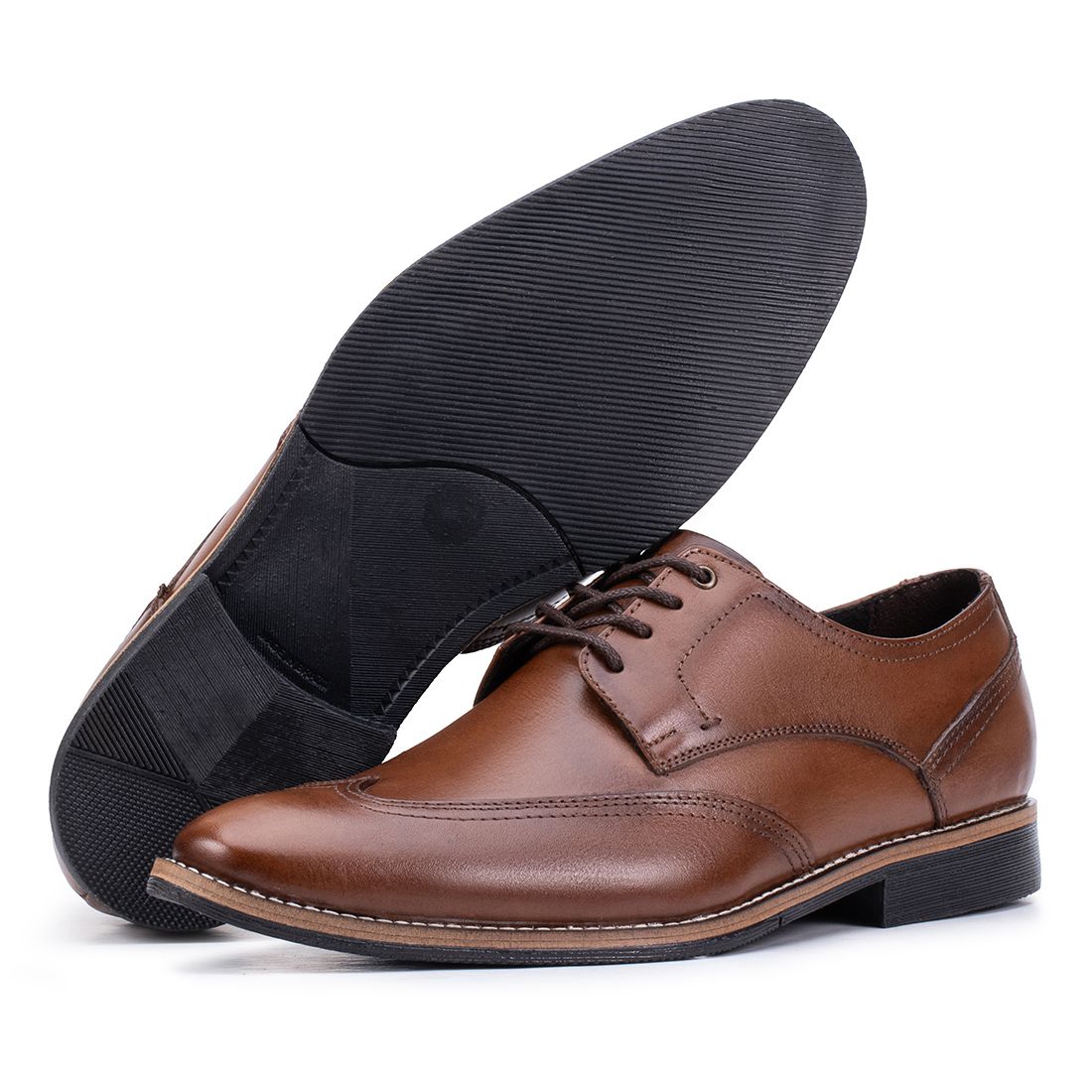 Sapato Social Masculino Paris de Couro Marrom