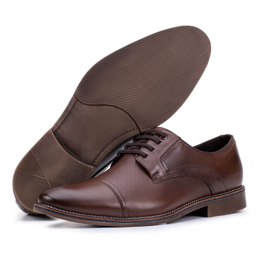 Sapato Social Paris Diamant Masculino de Couro Marrom 