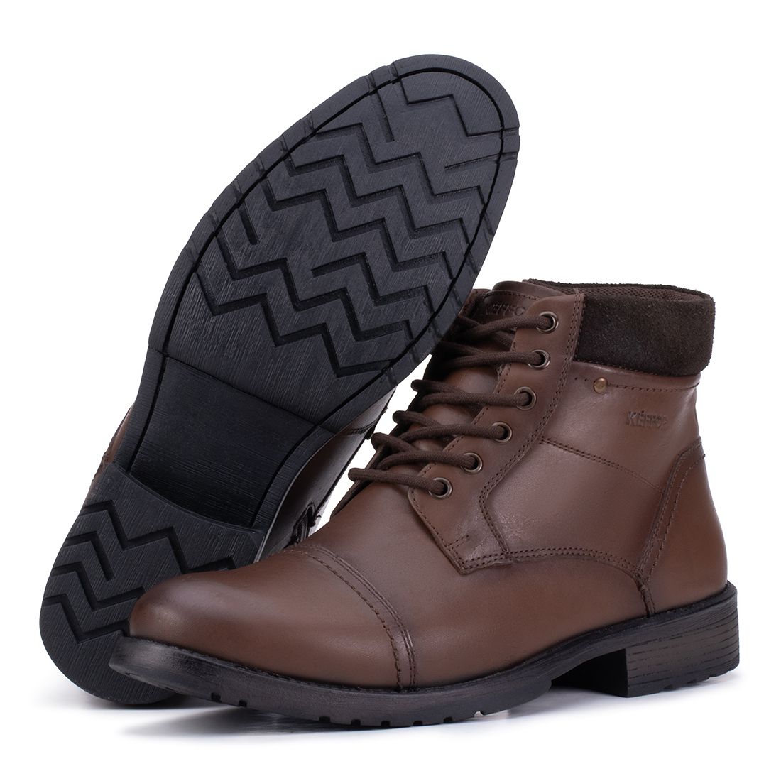 Coturno em Couro Cor Marrom Kéffor Masculino Linha Ranger 
