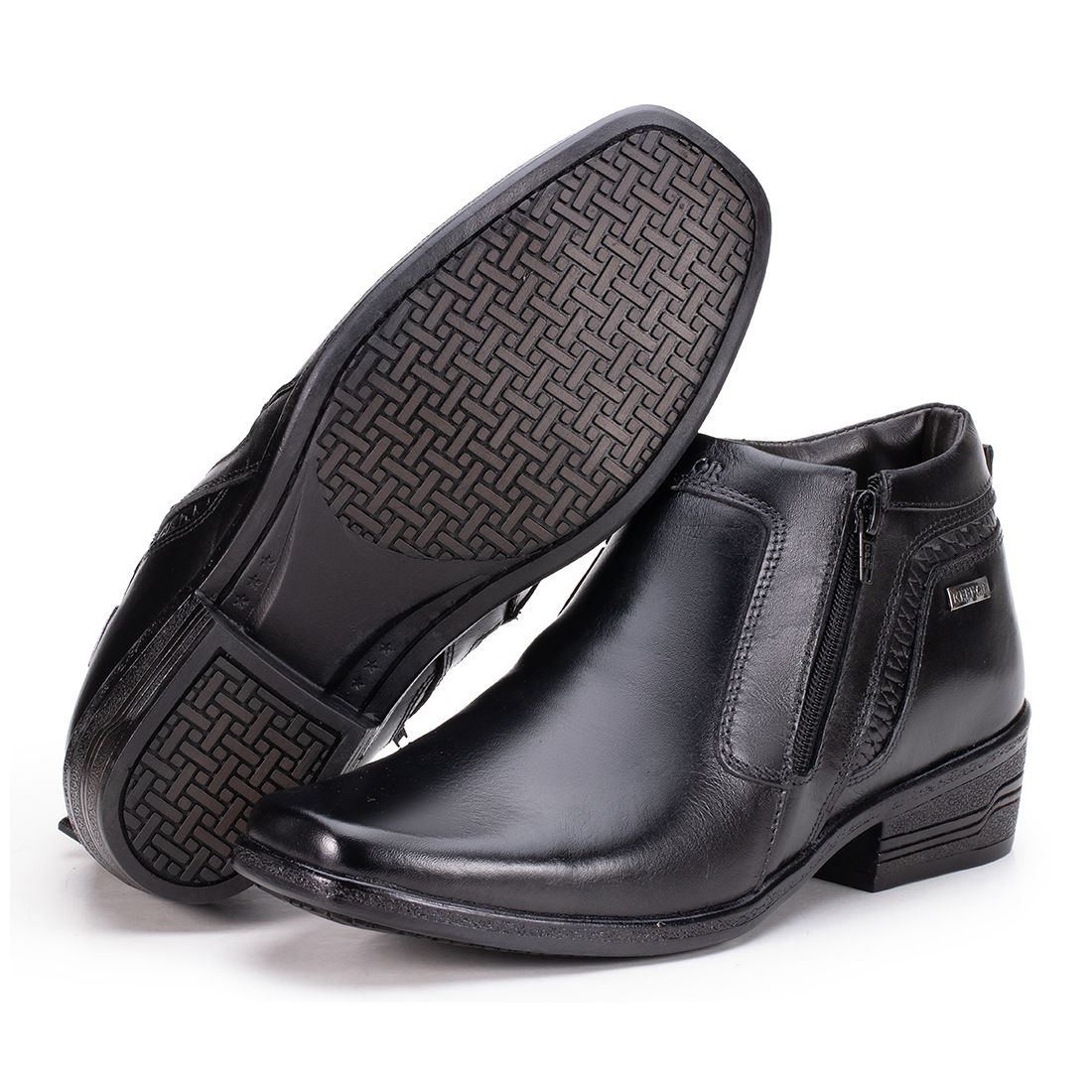 Bota Social Masculina Couro Legítimo Preta Arizona Country