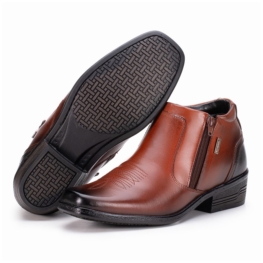 Bota Masculina Em Couro Kéffor Cor Mogno Linha Arizona Country