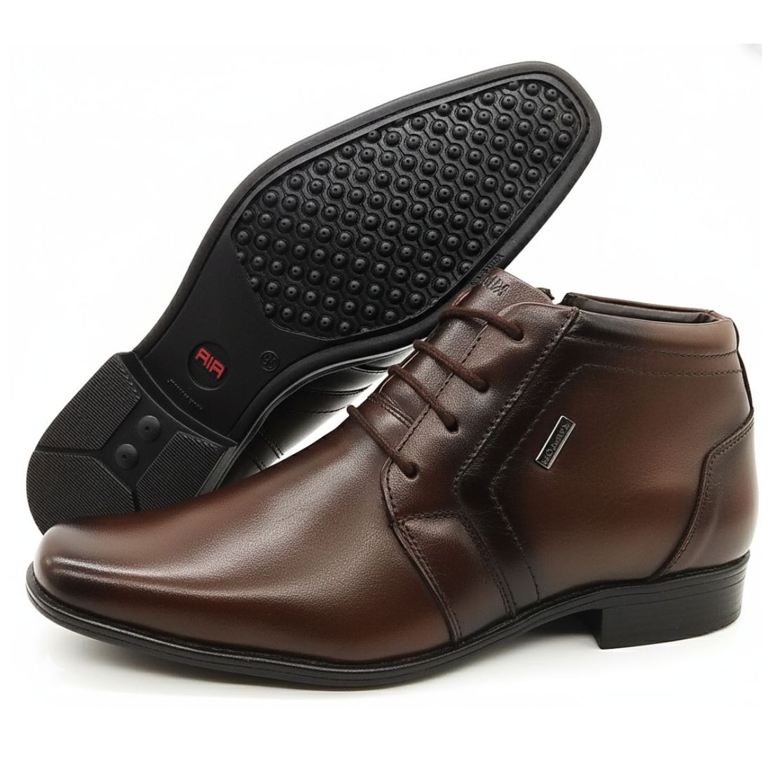 Sapato Social Executivo Em Couro Kéffor Cor Castanho Linha Berlim