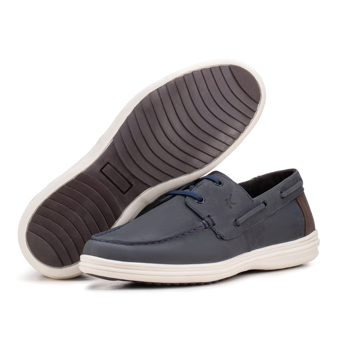 Mocassim Casual Slip On Couro Marinho Cancun