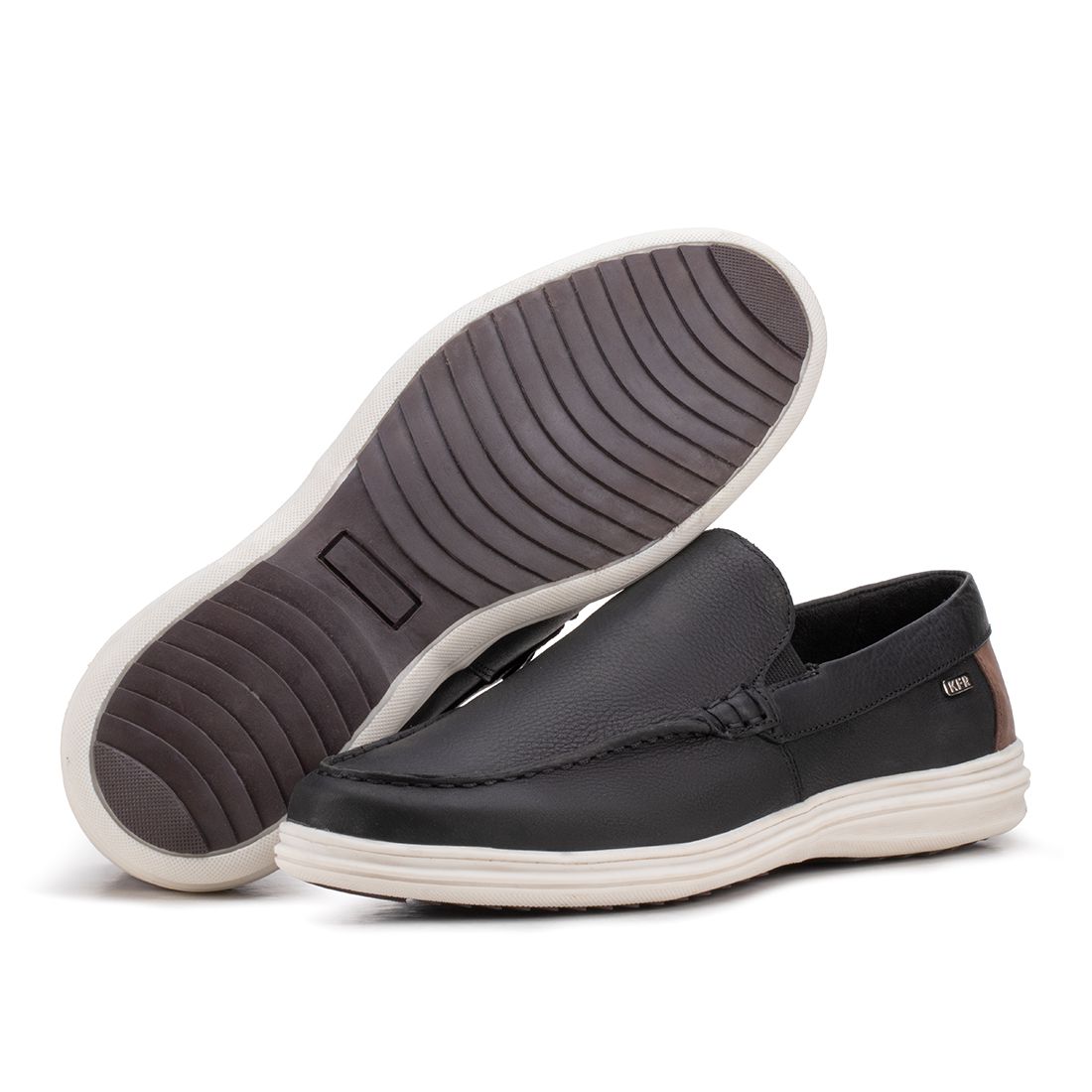 Mocassim Casual Couro Legítimo Preto Cancun
