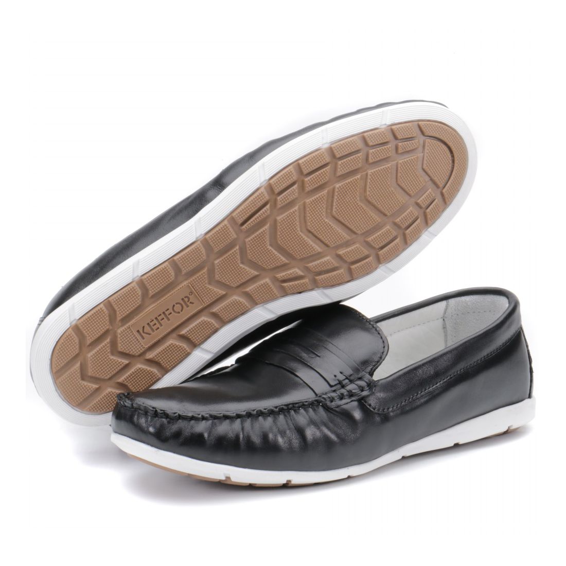 Mocassim Masculino Em Couro Pelica Preto Leve Espumado Kéffor Caribe