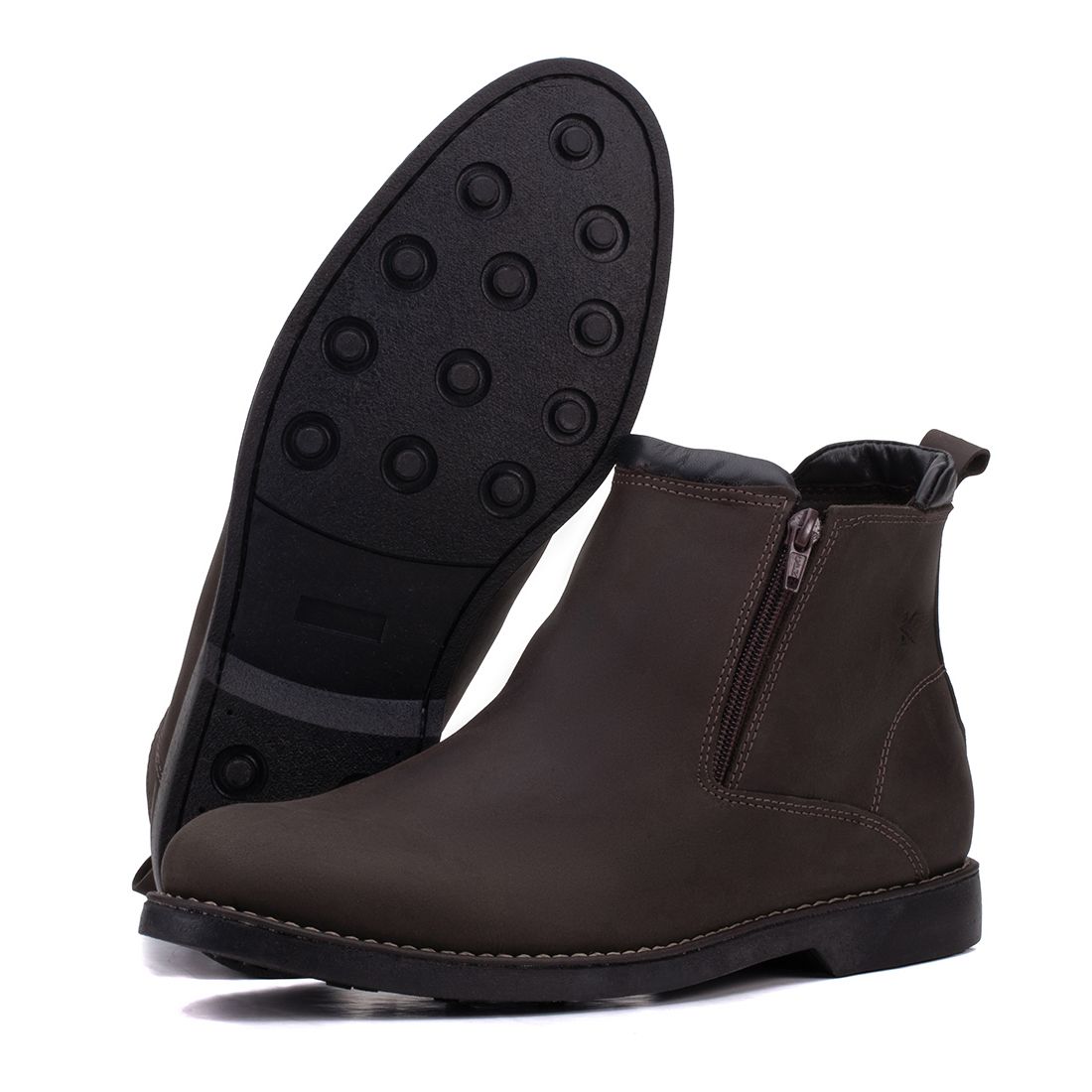 Bota Chelsea Masculina Couro Marrom 