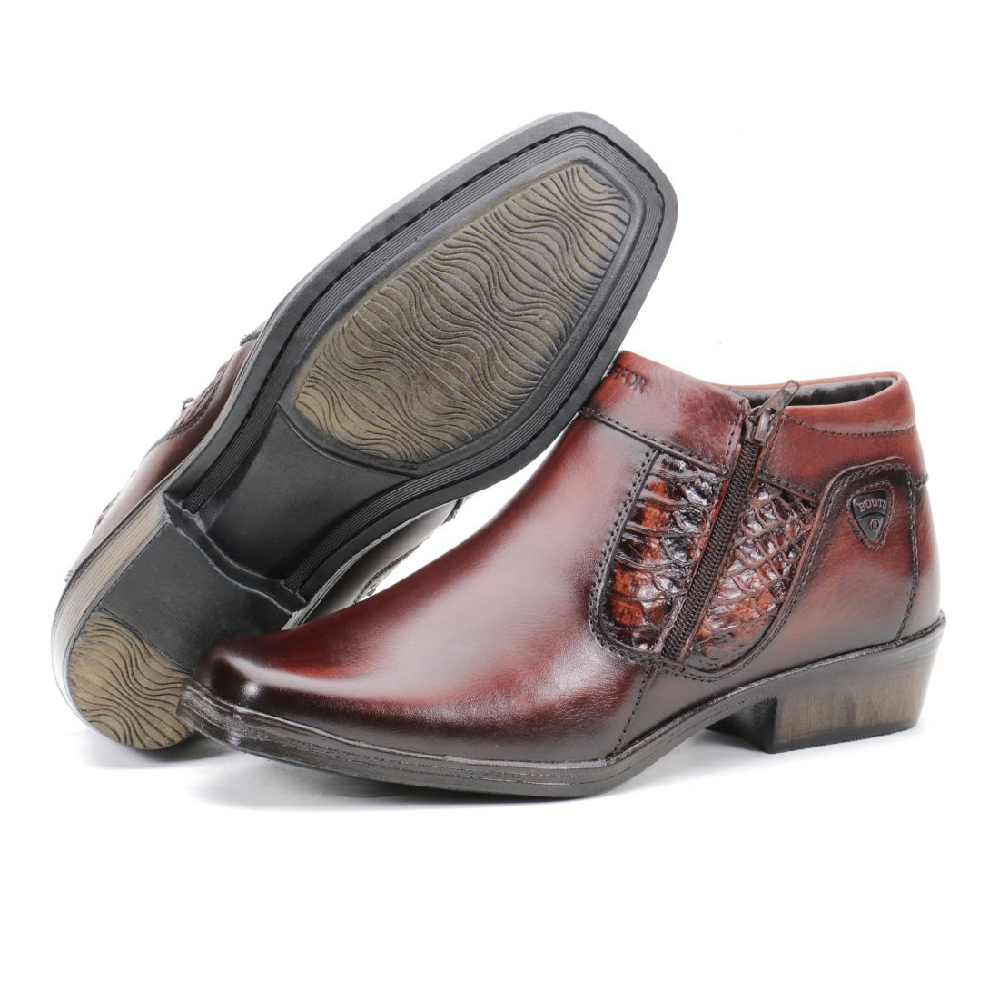 Bota Masculina Social Country Em Couro Mogno Kéffor Arizona Country