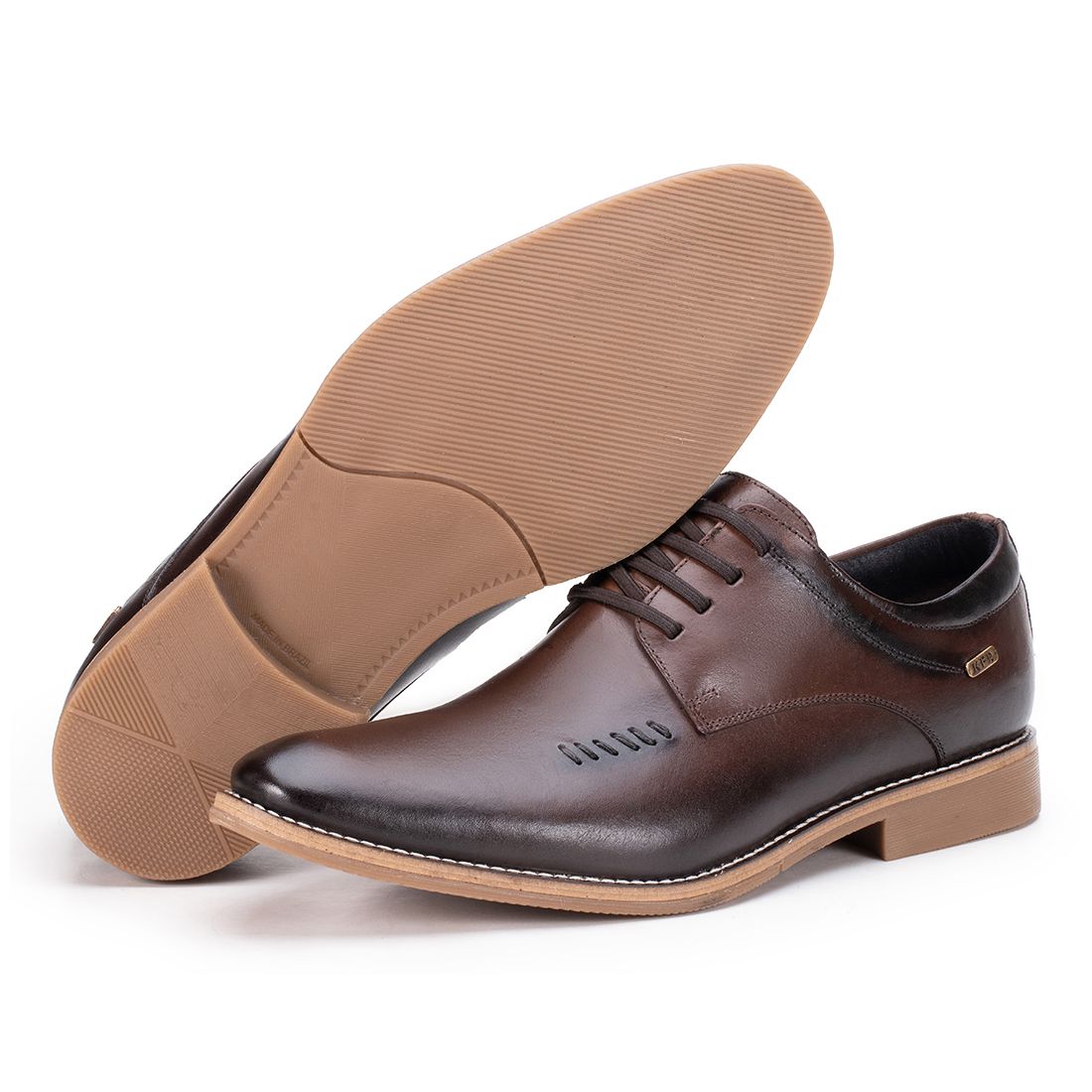 Sapato Social Marrom Masculino de Couro Paris Moderno 