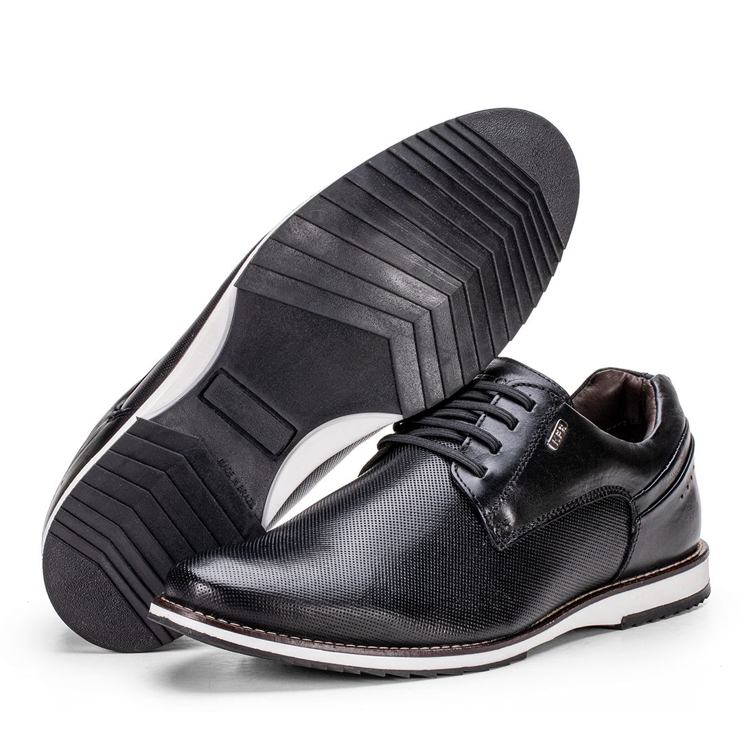 Sapato De Couro Masculino Preto Calce Fácil Linha Play Kéffor 