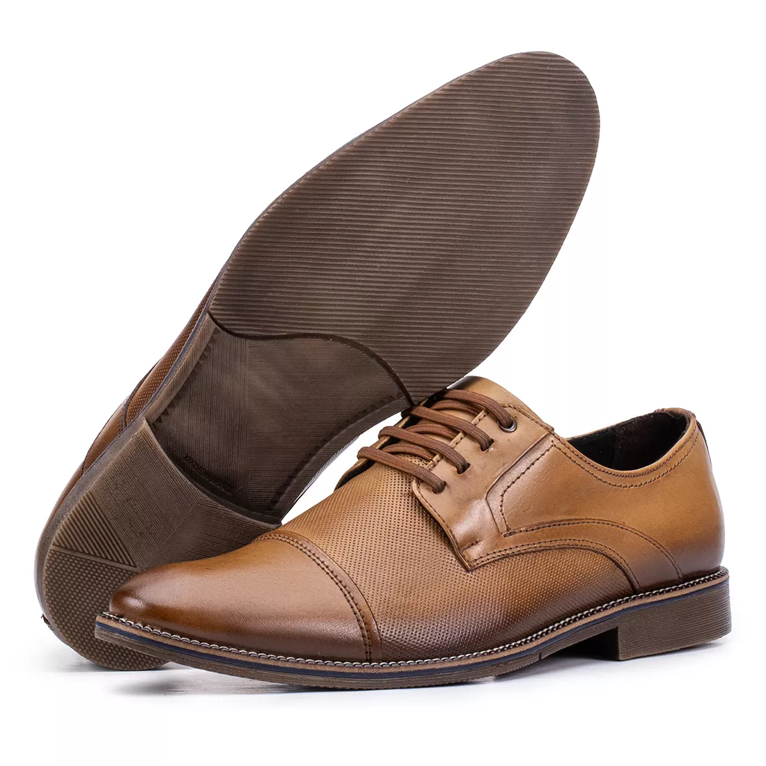Sapato Social Paris Diamant Masculino de Couro Bege 