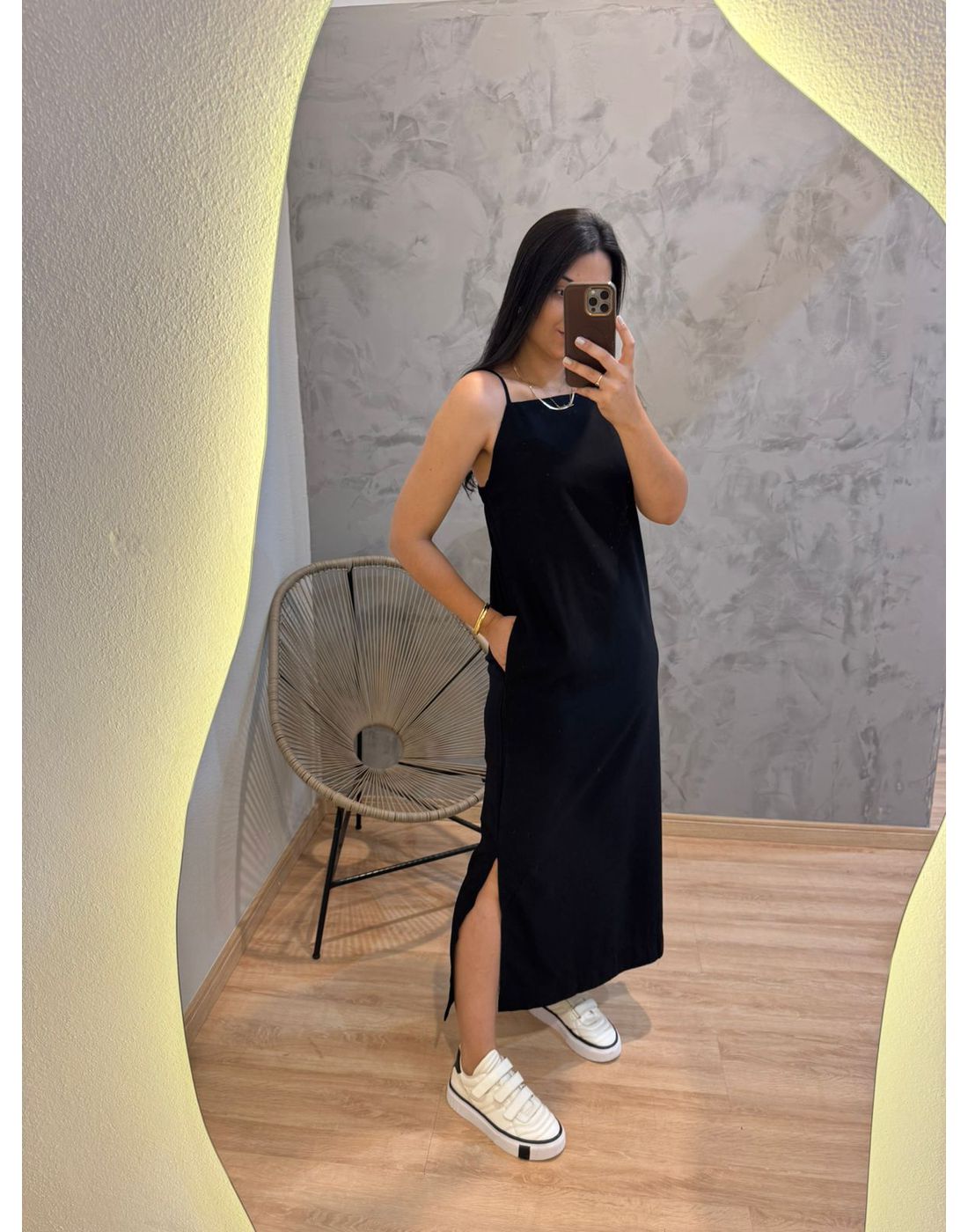 VESTIDO MILENA ALCINHA PRETO