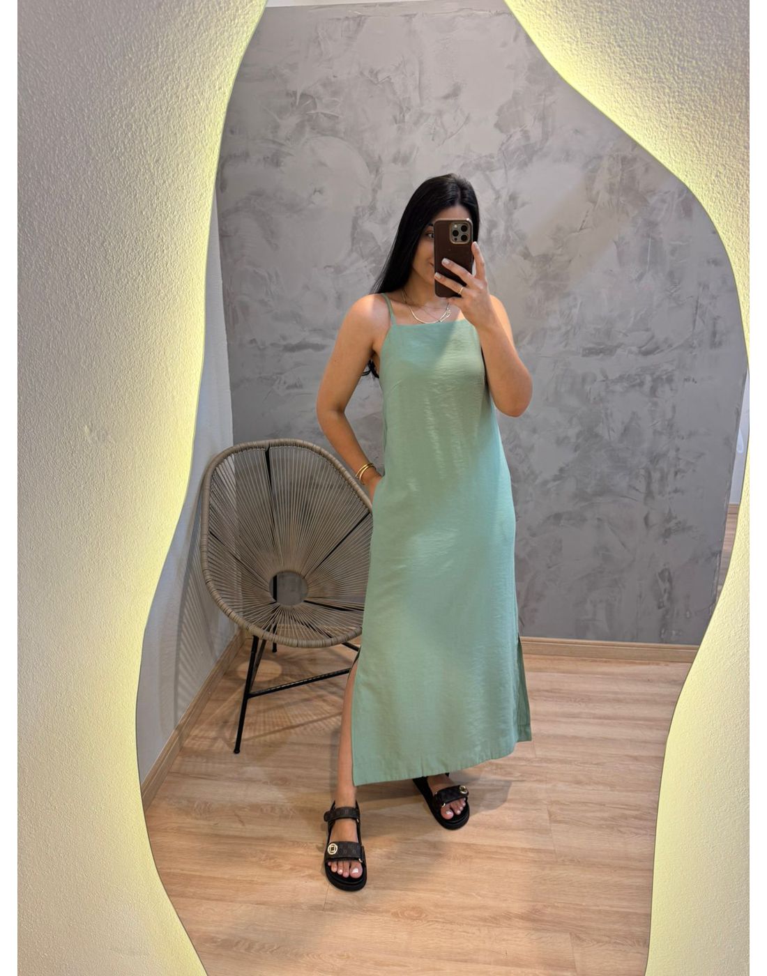 VESTIDO MILENA ALCINHA VERDE