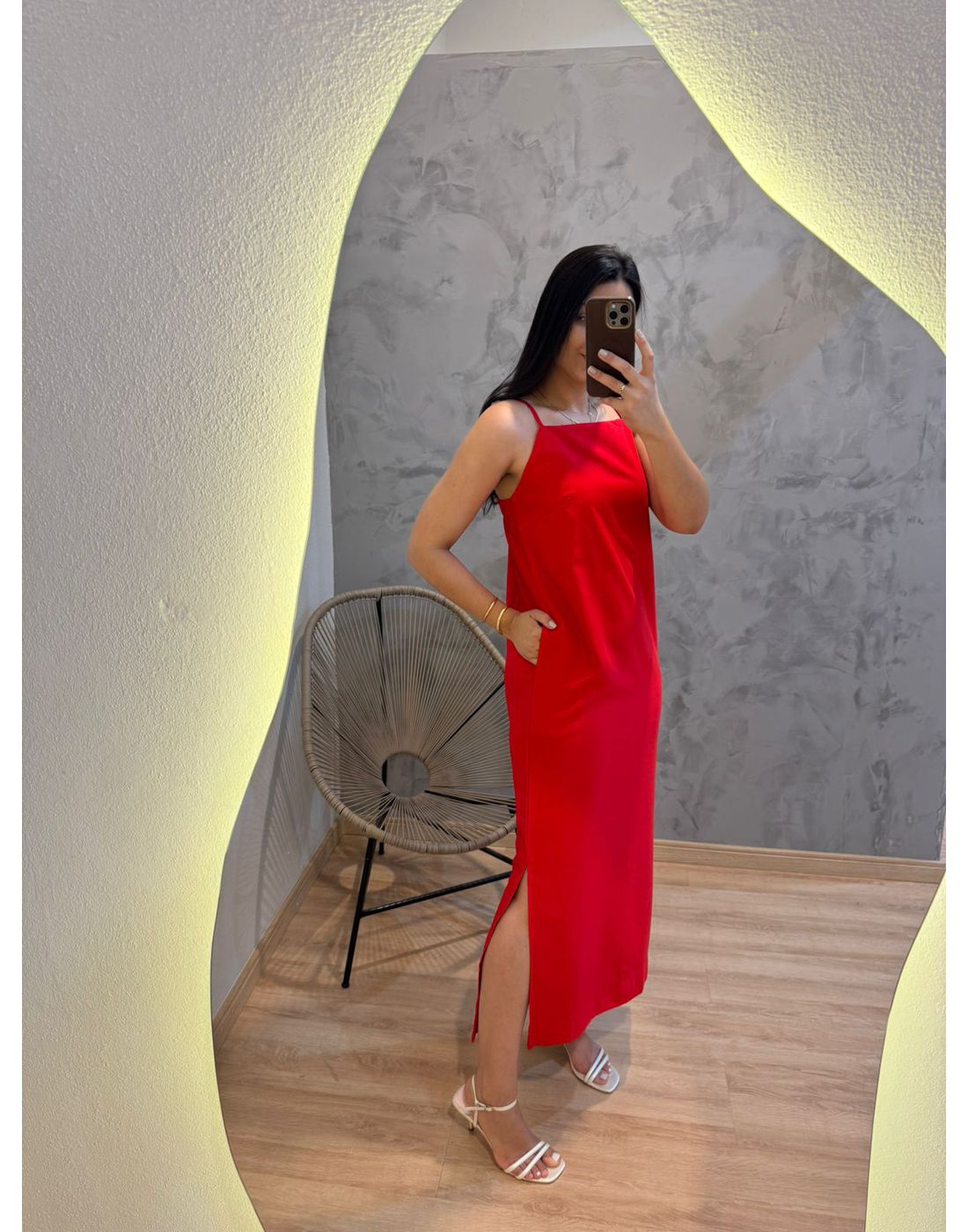 VESTIDO MILENA ALCINHA VERMELHO