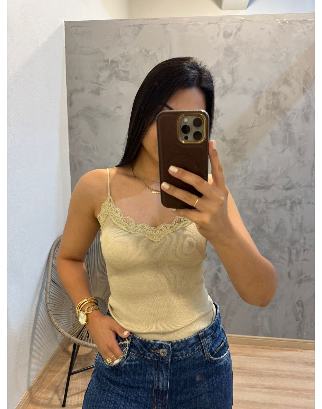 ALCINHA RENDADA MODAL NUDE