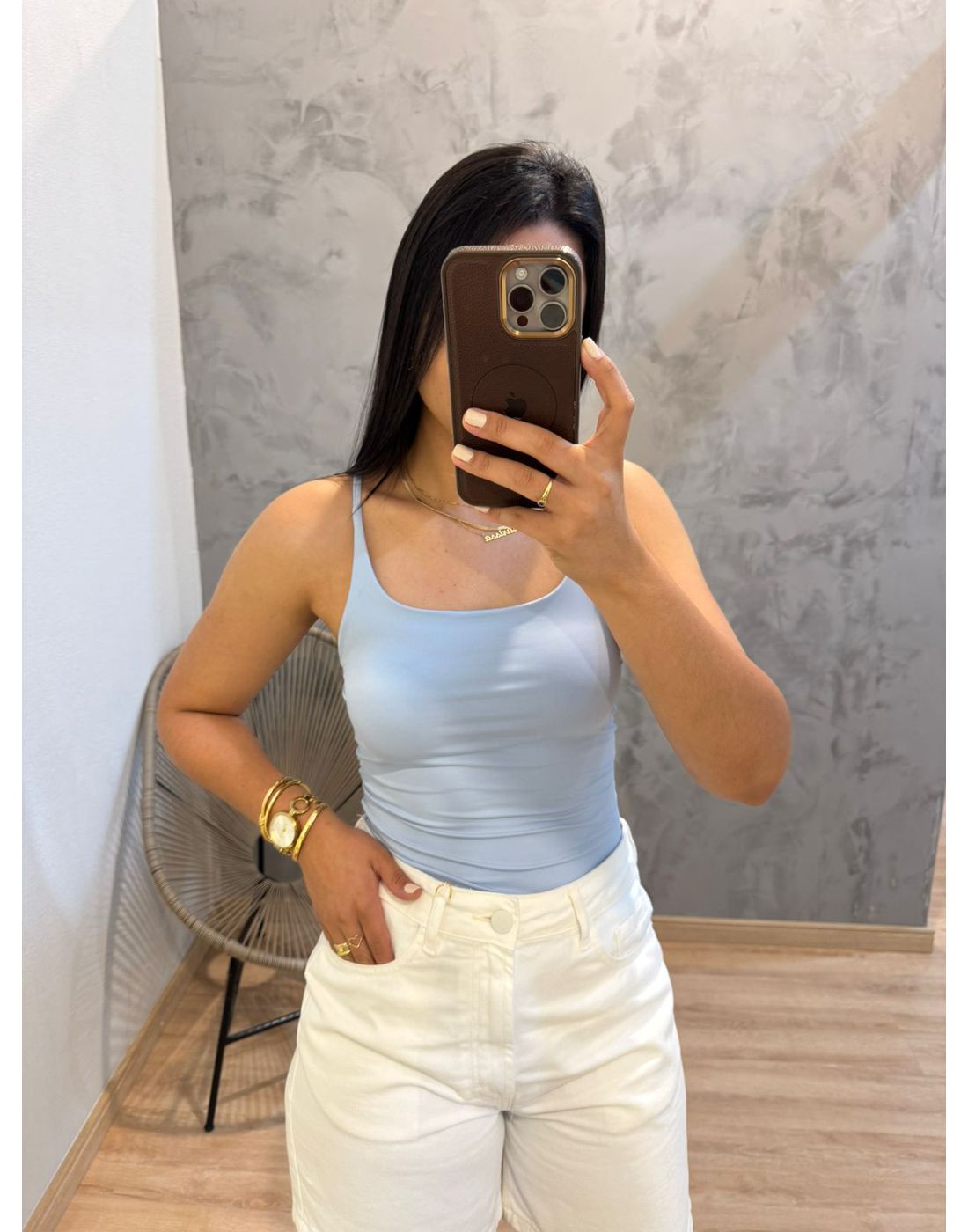 ALCINHA BASICA POLIAMIDA AZUL BEBE