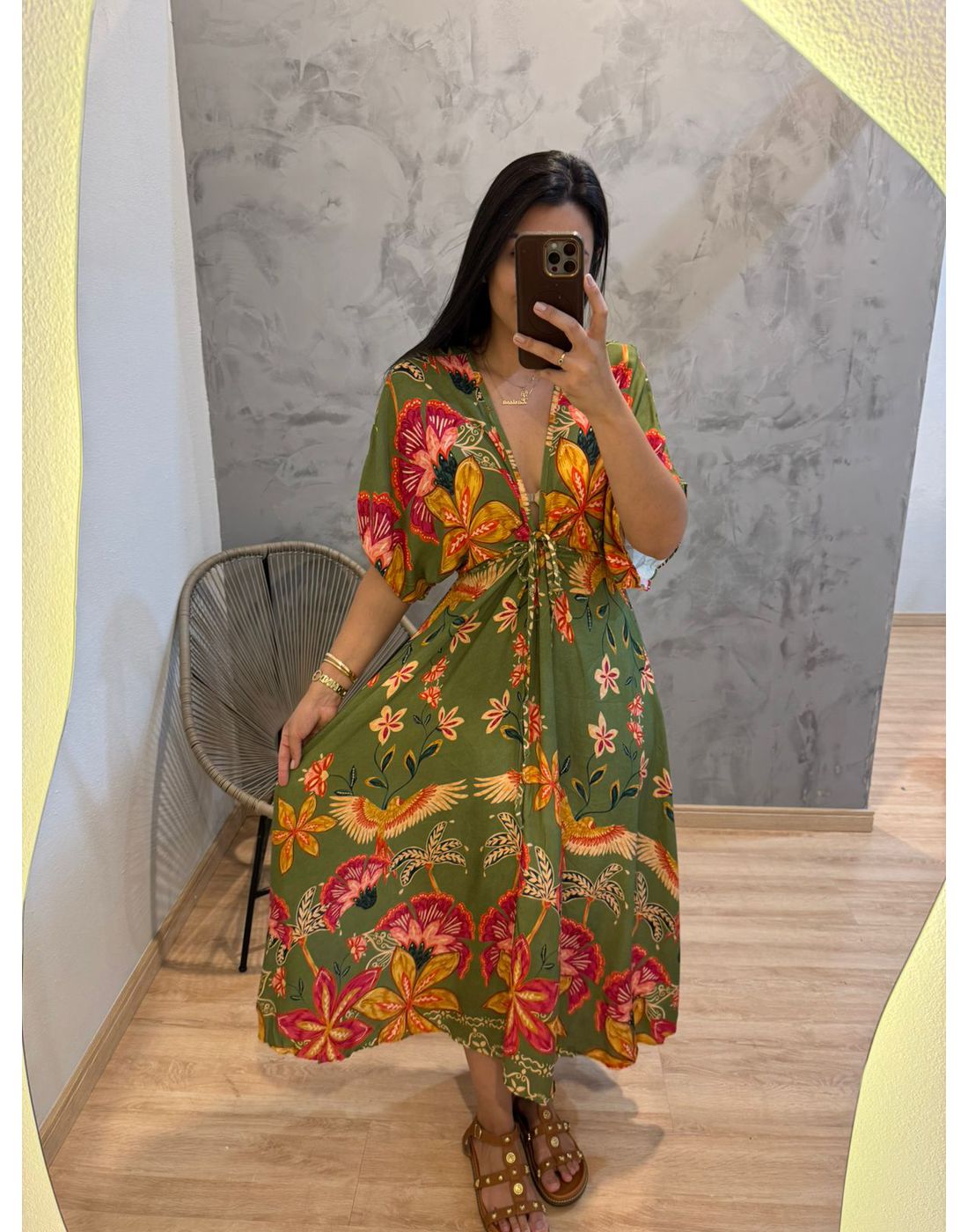 VESTIDO IZAAC ESTAMPADO VERDE FLORIDO