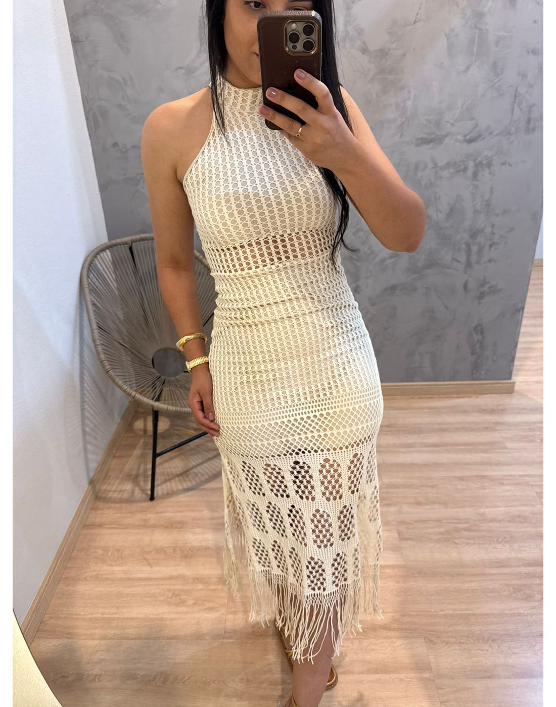 VESTIDO MIDI TELA OFF