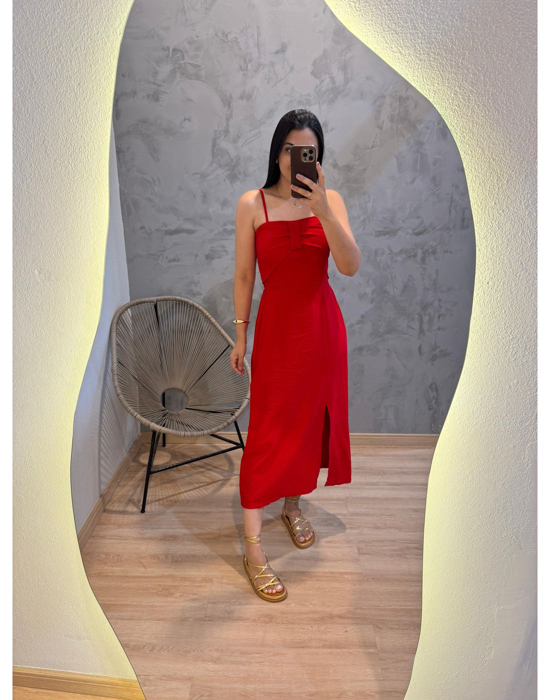 VESTIDO LAÇO MARRANTE VERMELHO