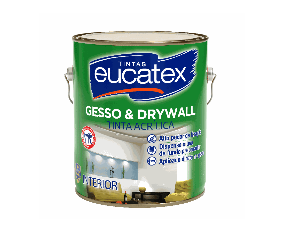 Tinta Acrílica Gesso Branco 3,6L Eucatex CONSTRUTINTAS