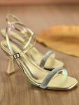 Sandália Salto Pintado Ouro Light
