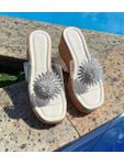 Sandália Anabela Glam Off White