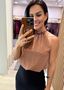 Blusa Chiffon Poá Georgina Nude