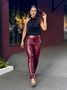 Calça Courino Skinny Cabernet Francesca
