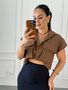 Cropped Cargo Nati Marrom