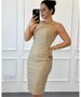 Vestido Alfaiataria Risca De Giz Genebra Nude