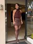 Saia Curta Suede Elizabeth Animale