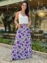 Saia Em Linho Malu Floral